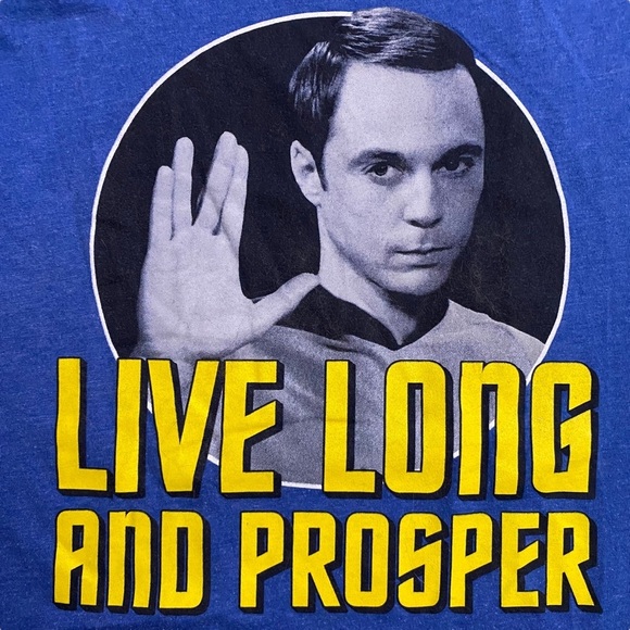 Star Trek Big Bang Theory Sheldon Live Long and Prosper Short Sleeve Tee Large L - Picture 1 of 16